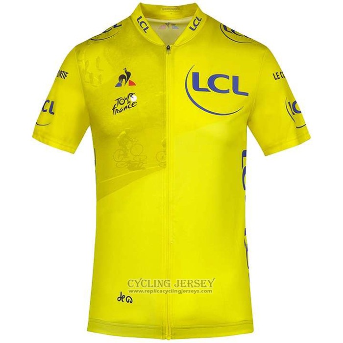 2020 Cycling Jersey Tour De France Yellow Short Sleeve And Bib Short(2)